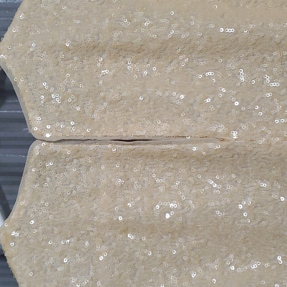 Wow 7forallmankind top womens size xs x-small yellow sequins sequin spring - Picture 6 of 10